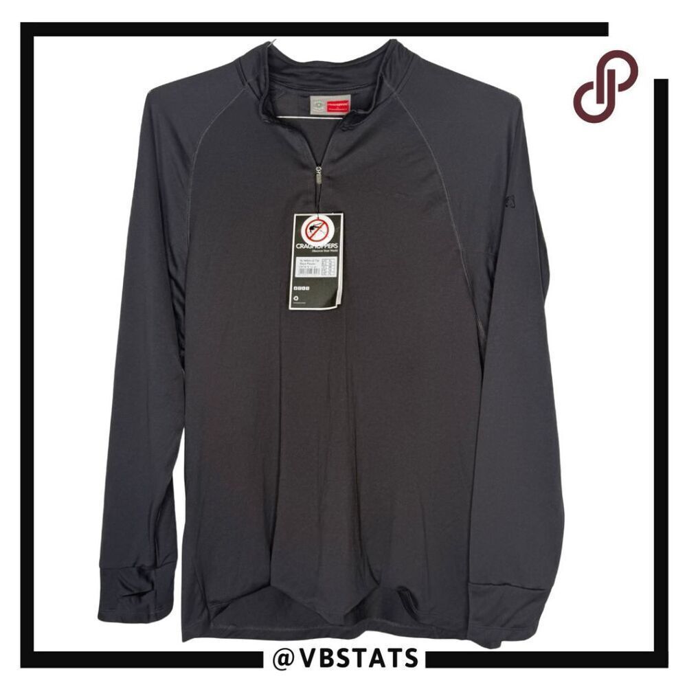 Craghoppers Men's Nosilife Nelson Long Sleeve Half‎ Zip Top Black Pepper XL NWT